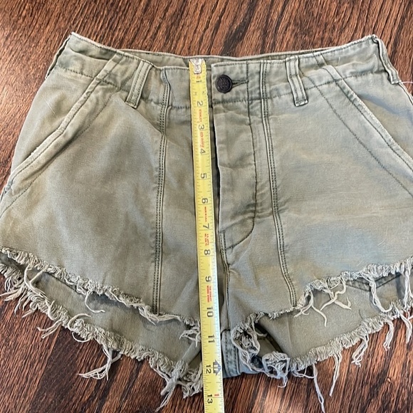 Free People Army Green Distressed Shorts - Picture 8 of 10
